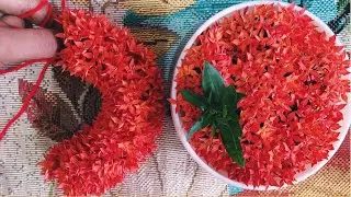 How to string garland-idly poo garland , veni/malai/mala/idli poo malai kattuvadhu yeppadi/DIY