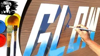 Painting Design Signboard writing Colour Glow 3D Lettering English Fonts Realistic - key of arts