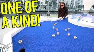 THE WORLD'S BEST MINI GOLF COURSE! DOUBLE MINI GOLF HOLE IN ONE AND INSANE HOLES!