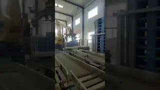 Conveyor and robot arm palletizing systems #shorts #machine