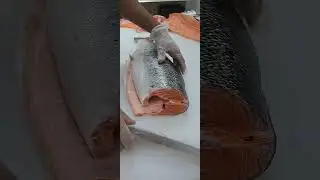 How to cut a whole salmon fillet | Salmon fillet | Cutting | Filleting | Slicing | Skills | #Shorts