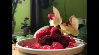 Strawberry Cherry Salad with Vanilla Raspberry Cream ~ Take 3