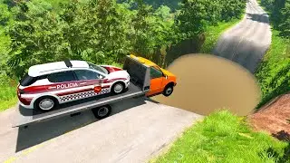 Cars vs Giant Mud Pit #2 - BeamNG.drive