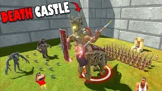 HORSEMAN CASTLE DEATH TRAP vs CHOP SHINCHAN & HAMID TEAM in Animal Revolt Battle Simulator DEATH RUN