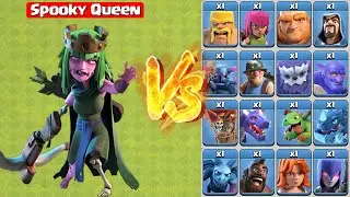 *New* Spooky Queen vs All Troops + Skin Animation - Clash of Clans