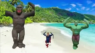 FUNNY ACTION FIGURES KONG X SUPERMAN X HULK DANCE #funny #comedy #viral #marvel #dance #toys