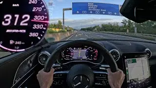 312KPH/194MPH AMG SL63 BLAST: Frankfurt to Mannheim | German Autobahn | 4K ASMR POV Drive