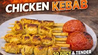 Easy & Juicy Pan Chicken Kebabs | Saffron Butter Flavor 🔥