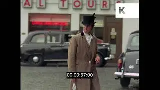 1970s London, Taxi Rank Outside Hotel, HD from 35mm