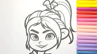 Coloring page Colorful Arcade Adventure: Wreck-It Ralph & Vanellope Coloring Fun#coloringvideo#ralph
