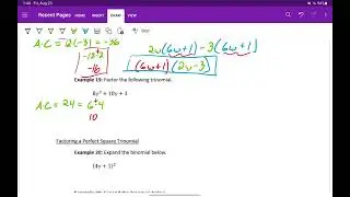 Factoring Trinomials with a Leading Coefficient Not Equal to 1 (Examples 18 & 19)