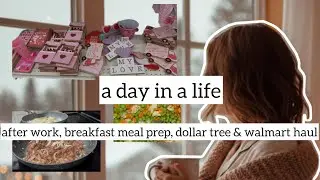 a day in the life | after work, breakfast meal prep, dollar tree & walmart haul