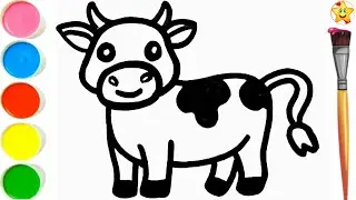 How To Draw A Cow🐮|| Easy Cow Drawing || Gay Ka Chitra Kaise Banaen || Easy Drawing For Kids#4