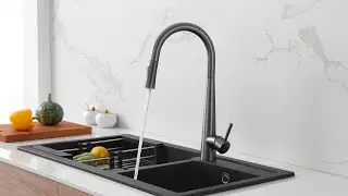 Gunmetal solid stainless steel high arc pull down kitchen faucet - K149 01 37 2 - LANERDI