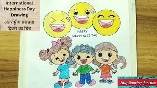 Spreading Joy:International Day of Happiness Drawing|International Happiness Day|World Happiness Day