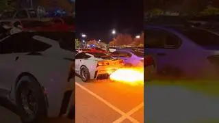 1XXXHP Corvette shoot flames at crowd #cartok #twinturbo #twinflame #fyp #recommended #corvette