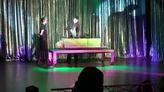 Cutting a woman in half; &ldquo;Johnny Magic Style&rdquo; (technically 3rds) #thejohnnymagic #illusionist
