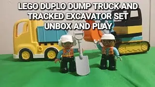 LEGO DUPLO DUMP TRUCK AND TRACKED EXCAVATOR SET UNBOX AND PLAY!!! | legos for Toddlers! |