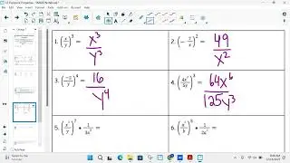 Algebra 1 7.2 Exponent Properties Involving Quotients
