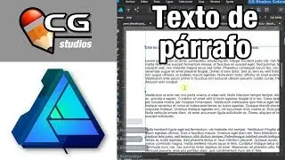 Texto de p&aacute;rrafo en Affinity Designer. Videotutorial CG Studios Colombia