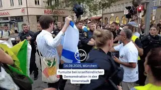 M&uuml;nchen, 14.08.2025: Tumulte bei israelfeindlicher Demonstration