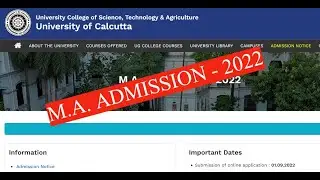 MA, MSc, MCom Admission 2022-2023 - University of Calcutta..... #maadmission2022 #calcuttauniversity