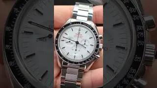 Omega Speedmaster moonwatch white Forstner Contemporary Flat Link Bracelet