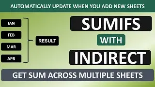 Sum Across Multiple Sheets | Sumifs with Indirect function | Updates formula if new sheets added.