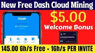 New Free Dash Coin Cloud Mining site 2022 - How to earn Dashcoin free