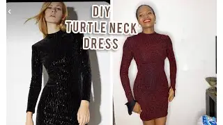 DIY turtle neck/mock neck pencil stretch/ knit dress.,#create my wardrobe with me series#4..#diy