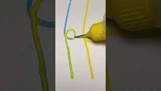 Blue and Yellow pen #lips #music #aesthetic #love #makeup #art #pensounds #artandcraft #relaxing