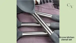Silicone Kitchen Cooking Utensils Set with Stainless Steel Handle, Spatula Set Utensil Set