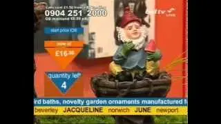 Andy Hodgson sells gnome bird baths on Bid TV