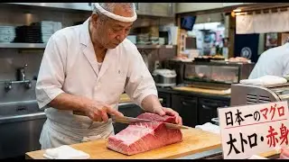 Perfect Precision Cut: Otoro & Akami from a Giant Bluefin Tuna | Japanese Tuna Master