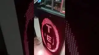 Contoh Running text 2 sisi outdoor untuk konter
