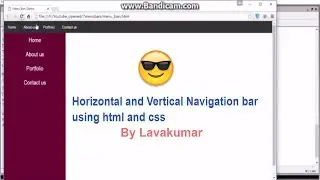 How to design horizontal and vertical menu bars using html and css part 6