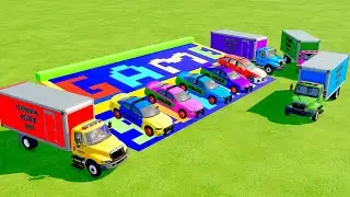 Farming Simulator 22:  VW & McQueen Police Chase & Dacia & Mercedes Fire Truck Transport emergency