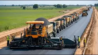 Amazing Road Building Technology: Gravel Paving Machines Constructing a New Highway