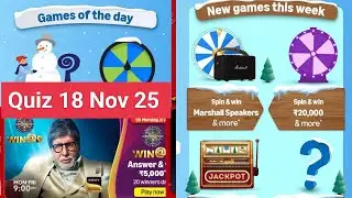 Daily Amazon Quiz Time/KBC Quiz/Spin and Win/Download Pi Use Referal sunilksaini 18 Nov 25