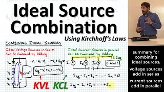 Combining Ideal Sources: Adding Series Voltages or Parallel Currents | Example Applying KVL & KCL