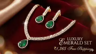 Luxury Emerald Set Premium Quality Jewelry only 1,365 Rupees with Free shipping. 