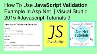 How to use javascript validation example in asp.net || visual studio 2015 #javascript tutorials 9