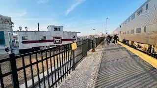 Metra Train 1241 arrives @ Metra&rsquo;s Aurora, Illinois Transportation Center, C, B & Q Caboose,3/3/2025