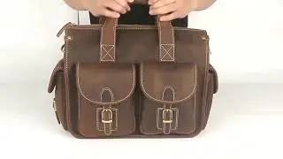 Vintage Handbag Mens Leather Briefcase -- Woosir