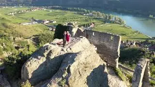Ruine D&uuml;rnstein mit der Drohne