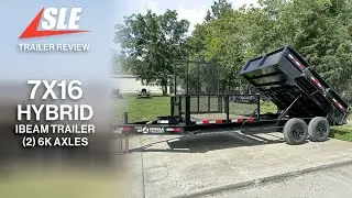Review of 7x16 IBeam Hybrid Hydraulic Dump Trailer with 2ft Sides (2) 6K Axles | #trailers