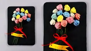 DIY frame | tissue paper flower frame making | learn very easy to make