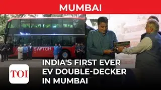 Mumbai: Transport minister Nitin Gadkari unveils first electric double-decker bus