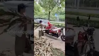 #lawnmowers Mobile three-wheel tree branch shredder