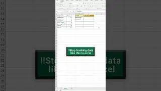 Stop Tracking Data like this in Excel #excel #shorts  #tutorial
